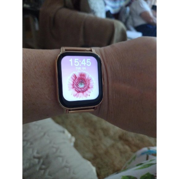 Men Women Rose Gold Pink 1.85\'\' Smartwatch with AI Voice Control Fitness Tracker